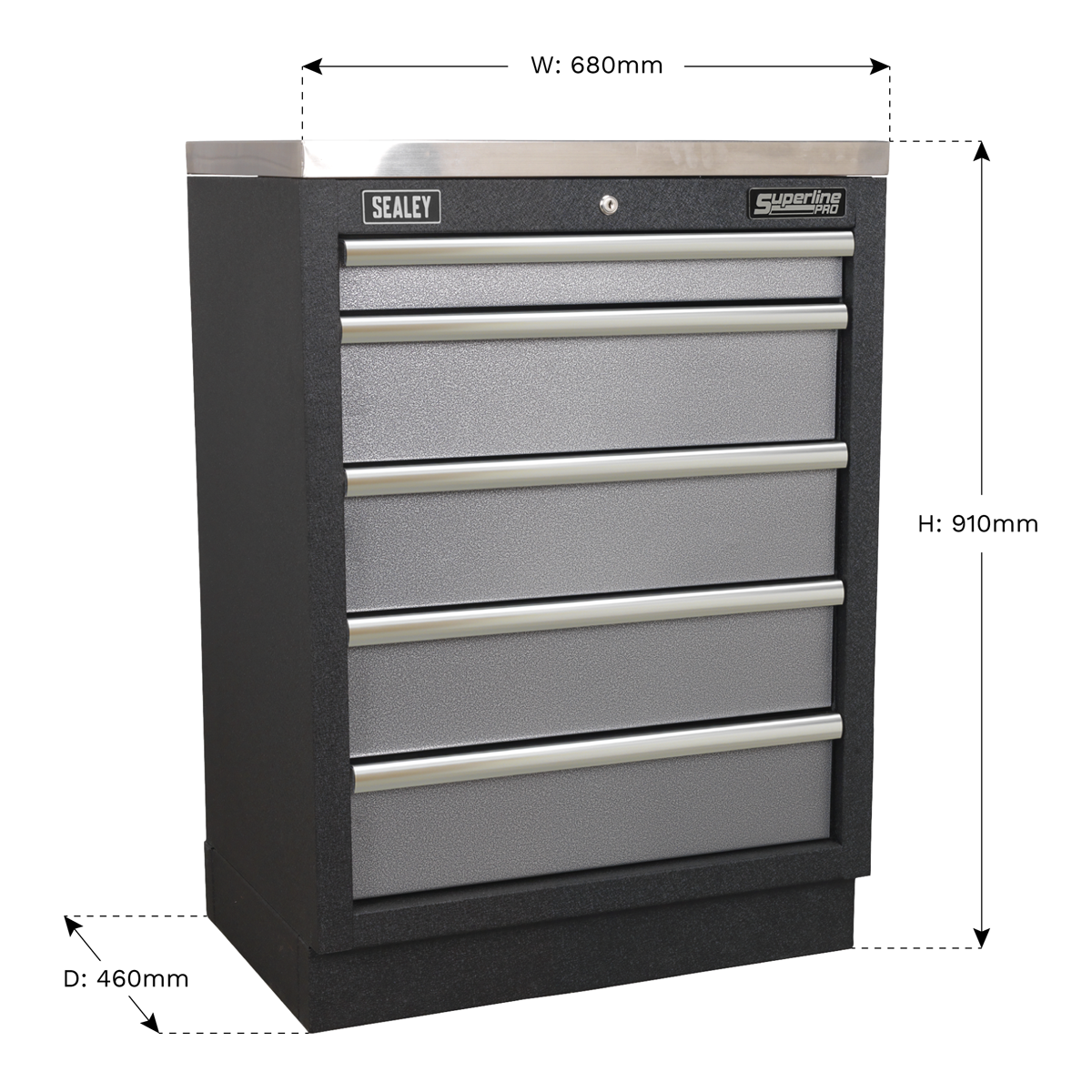 Superline PRO® Modular Floor Cabinet 680mm, 5 Drawer (APMS59) (Factory Refurbished C)