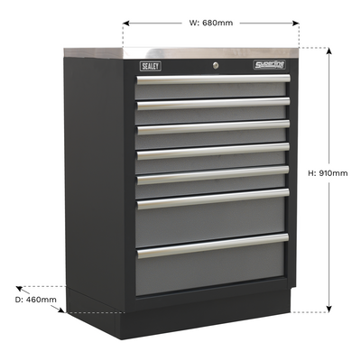 Superline PRO® Modular Floor Cabinet 680mm, 7 Drawer (APMS62) (Factory Refurbished B)