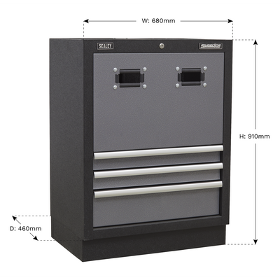 Superline PRO® Modular Reel Cabinet 680mm, 3 Drawer (APMS63) (Factory Refurbished E)