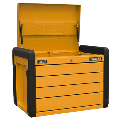 Superline PRO® Push-to-Open Topchest, 4 Drawer, Orange (APPD4O) (Factory Refurbished B)