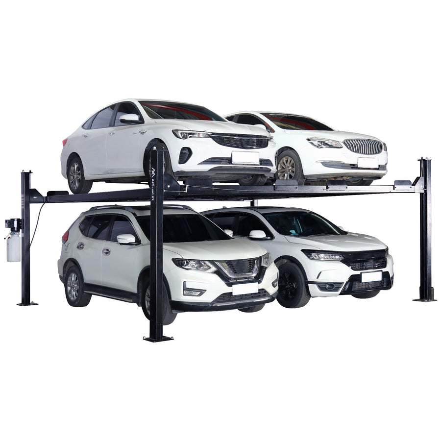 APlusLift HW-9KDP double deck parking lift side view
