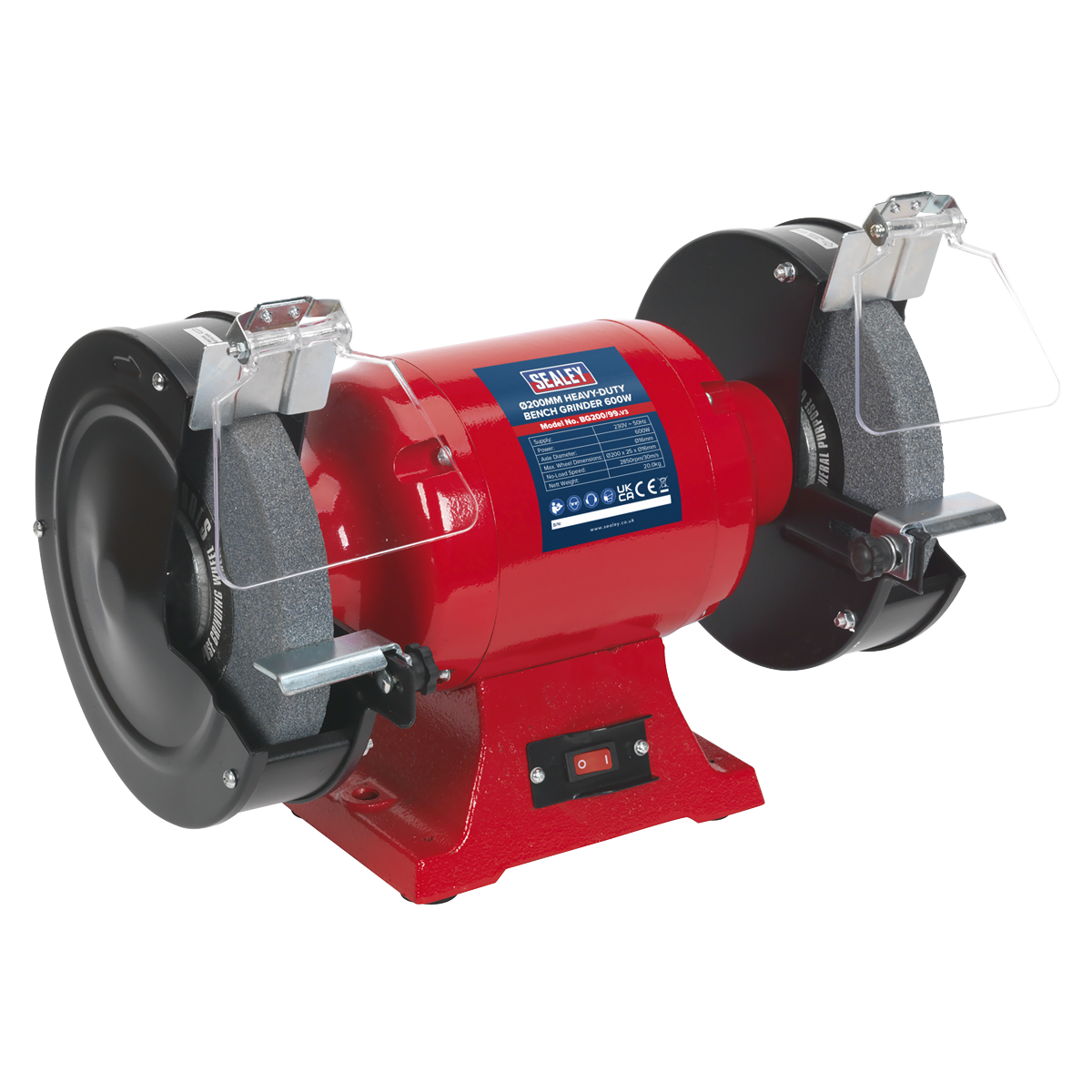 Heavy-Duty 200mm Bench Grinder 600W/230V (Factory Refurbished A)