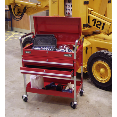 Superline PRO® Heavy-Duty Trolley with Lockable Top, 2 Drawer, 2-Level (CX1042D) (Factory Refurbished B)