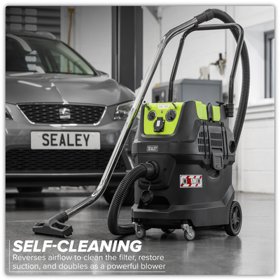 M Class Dust-Free Industrial Wet & Dry Vacuum Cleaner 40L with Autostart 1600W/230V (Factory Refurbished B)