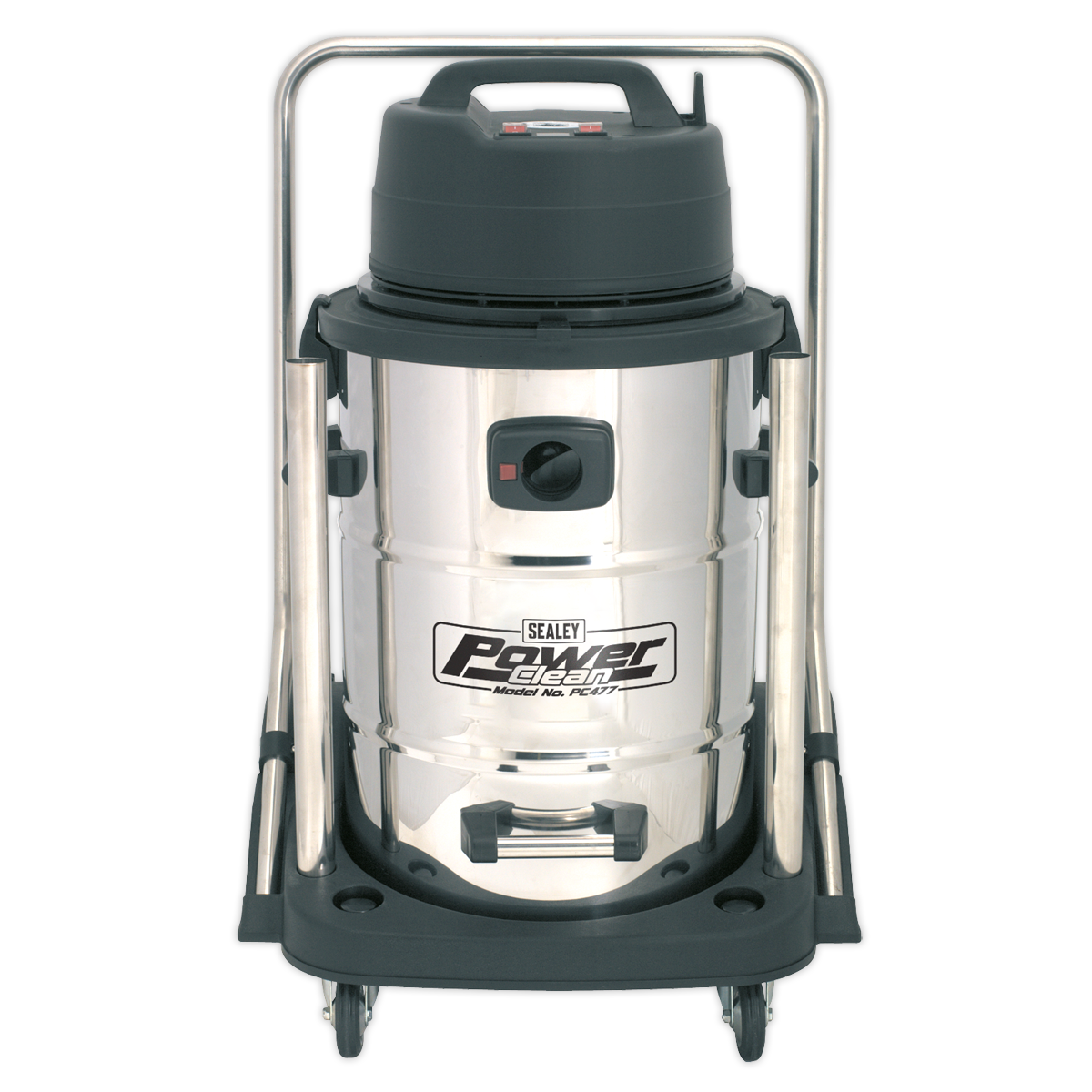 Industrial Vacuum Cleaner Wet & Dry Stainless Steel Drum with Swivel Emptying 77L 2400W (Factory Refurbished A)
