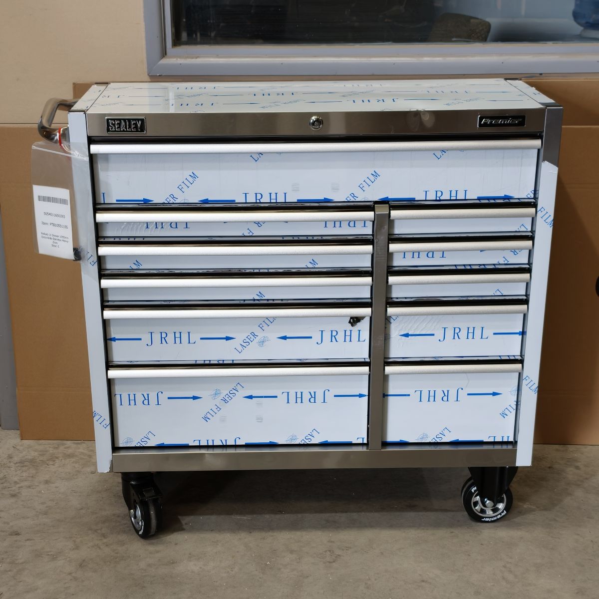Premier™ Heavy-Duty Extra-Wide Rollcab 1055mm, 11 Drawer, Stainless Steel (PTB105511SS) (Factory Refurbished C)
