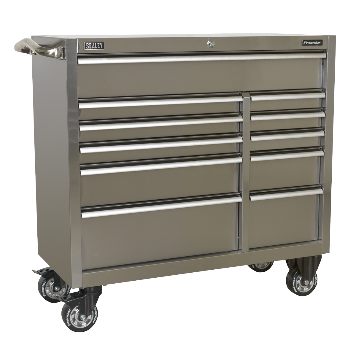 Premier™ Heavy-Duty Extra-Wide Rollcab 1055mm, 11 Drawer, Stainless Steel (PTB105511SS) (Factory Refurbished C)