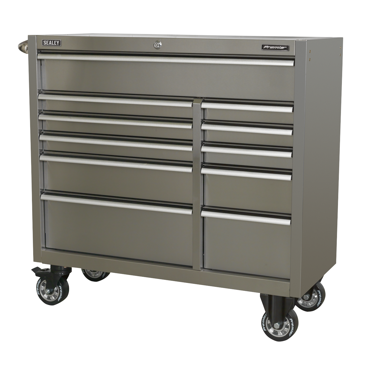 Premier™ Heavy-Duty Extra-Wide Rollcab 1055mm, 11 Drawer, Stainless Steel (PTB105511SS) (Factory Refurbished C)