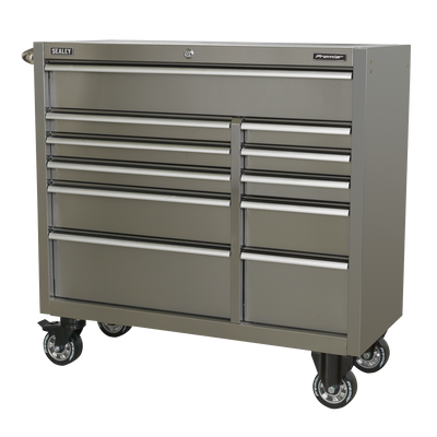 Premier™ Heavy-Duty Extra-Wide Rollcab 1055mm, 11 Drawer, Stainless Steel (PTB105511SS) (Factory Refurbished C)