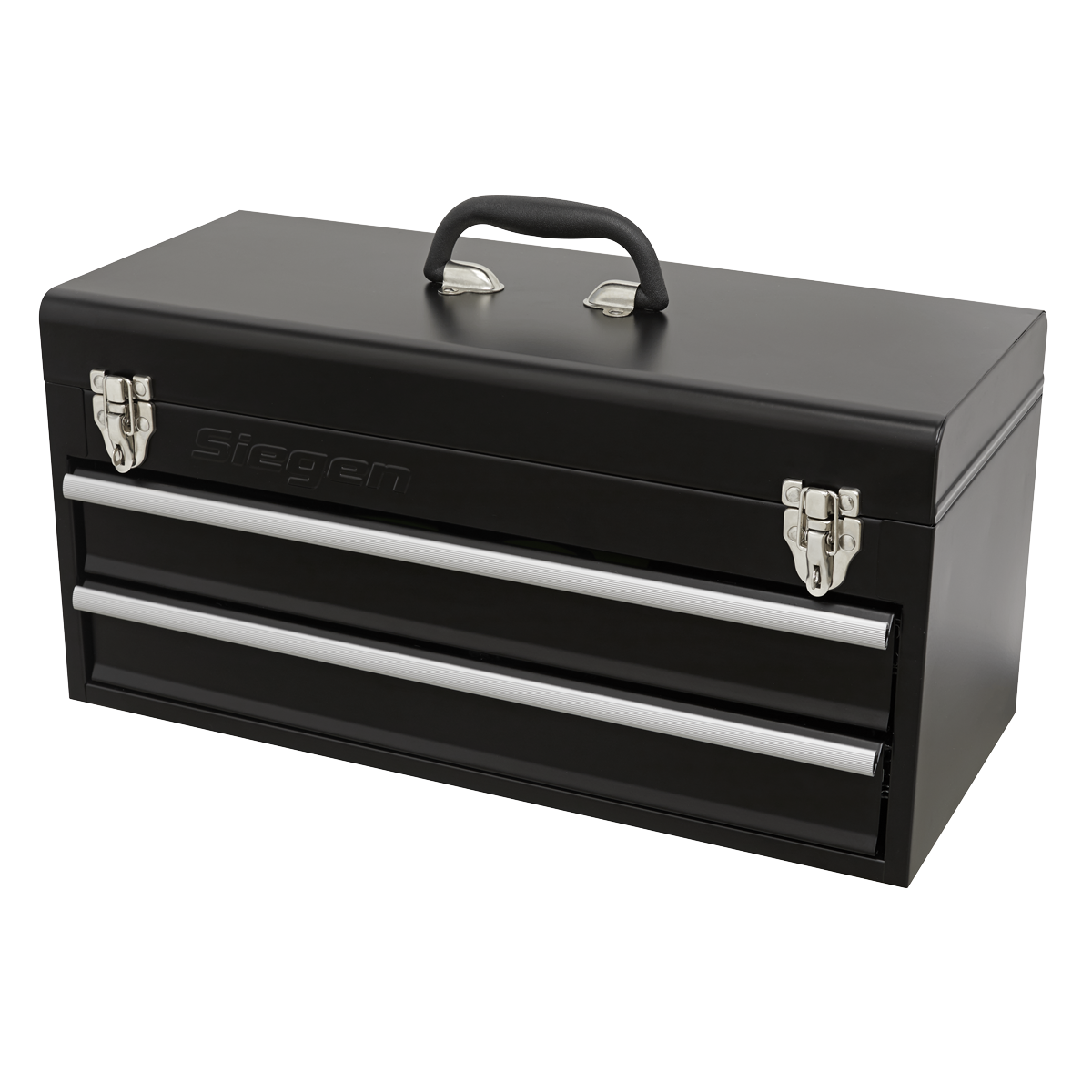 Siegen Portable Tool Chest with Tool Kit, 2 Drawer, Black (S01055) (Factory Refurbished A)