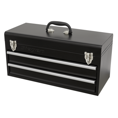 Siegen Portable Tool Chest with Tool Kit, 2 Drawer, Black (S01055) (Factory Refurbished A)