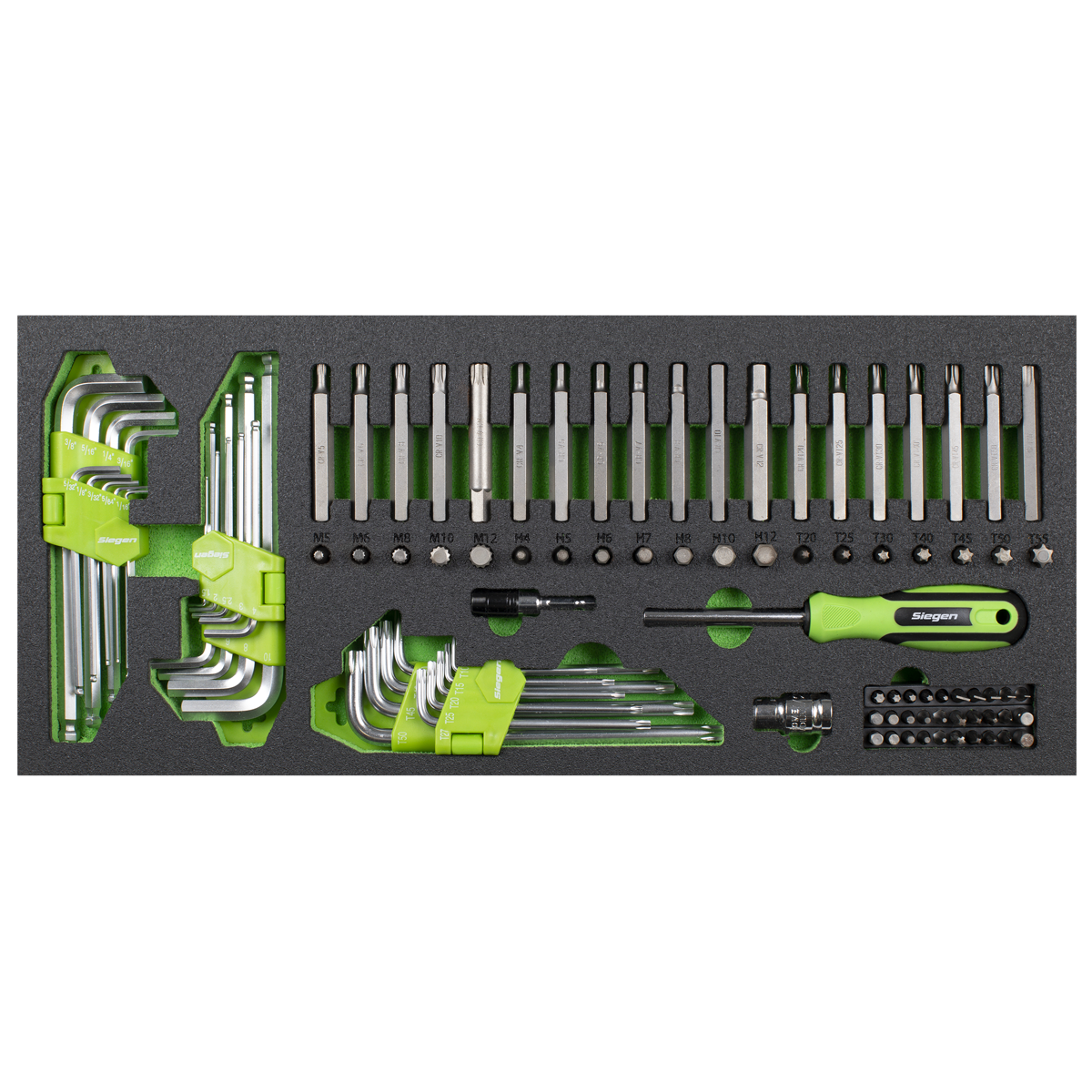 Siegen Topchest & Rollcab Combination with Tool Kit, 6 Drawer, Black (S01267) (Factory Refurbished C)