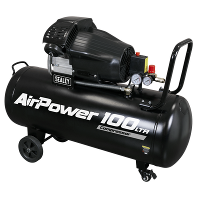 100L V-Twin Direct Drive Air Compressor with Wheels, 3hp (SAC10030VA) (Factory Refurbished A)