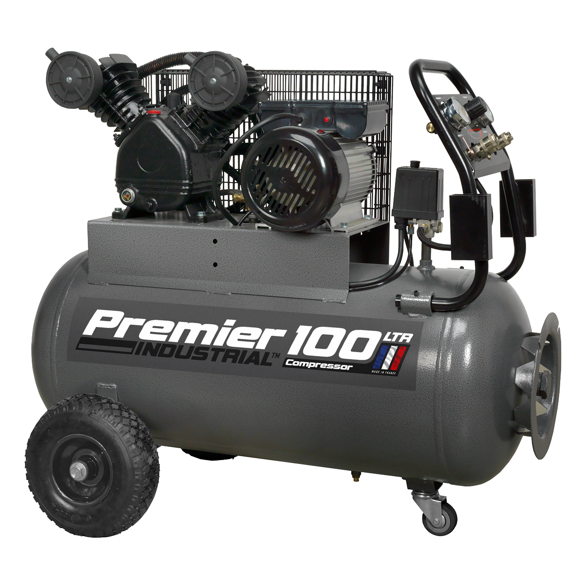 Premier Industrial 100L Belt Drive Air Compressor SAC3103B, factory refurbished