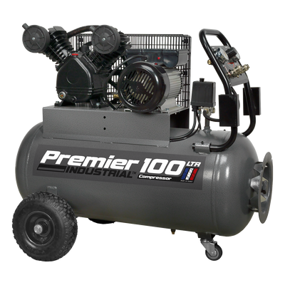 Premier Industrial 100L Belt Drive Air Compressor SAC3103B, factory refurbished