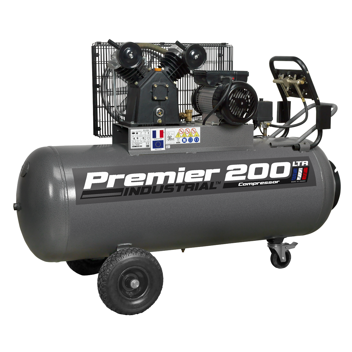 Premier 200L Belt Drive Air Compressor with Front Panel, 3hp (SAC3203B) (Factory Refurbished B)
