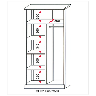 Floor Cabinet 2 Door 4 Shelf & Hanging Rail (Factory Refurbished C)