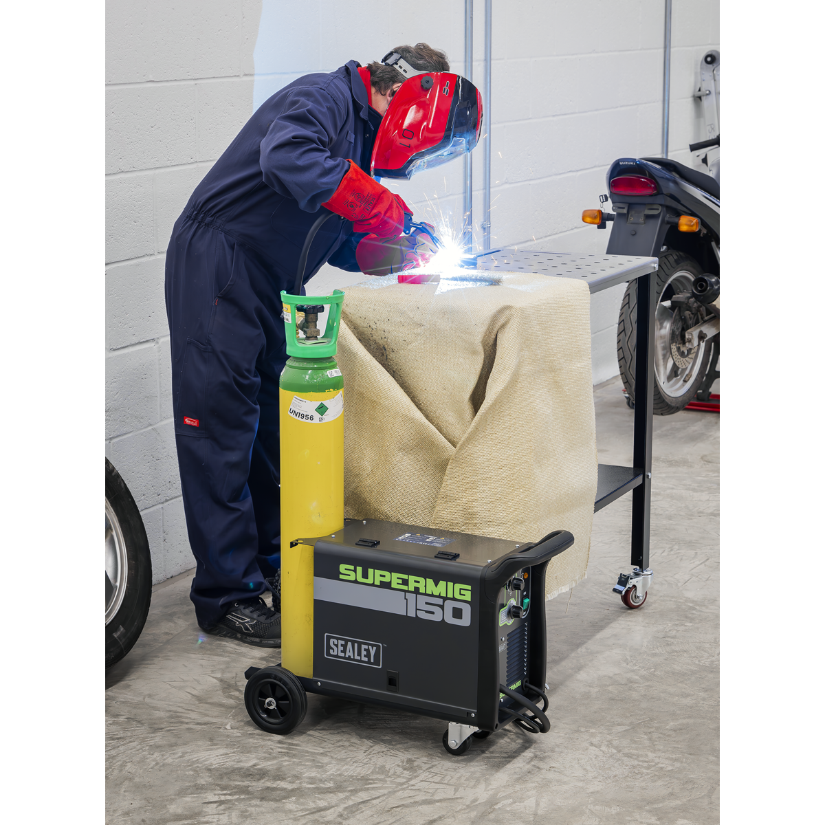 Professional Gas/Gasless MIG Welder, 150A (SUPERMIG150) (Factory Refurbished B)