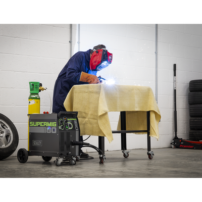 Professional Gas/Gasless MIG Welder with Euro Torch, 180A (SUPERMIG180) (Factory Refurbished C)