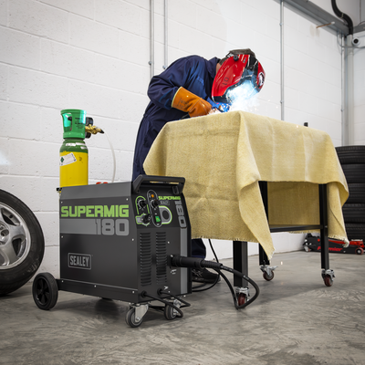 Professional Gas/Gasless MIG Welder with Euro Torch, 180A (SUPERMIG180) (Factory Refurbished D)