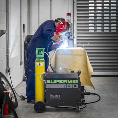 Professional Gas/Gasless MIG Welder with Euro Torch, 180A (SUPERMIG180) (Factory Refurbished C)