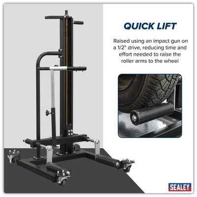 Viking Quick Lift Wheel Removal/Lifter Trolley, 50kg Capacity (WD50QLS) (Factory Refurbished B)