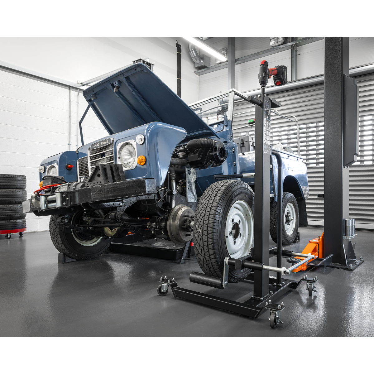 Viking Quick Lift Wheel Removal/Lifter Trolley, 50kg Capacity (WD50QLS) (Factory Refurbished B)