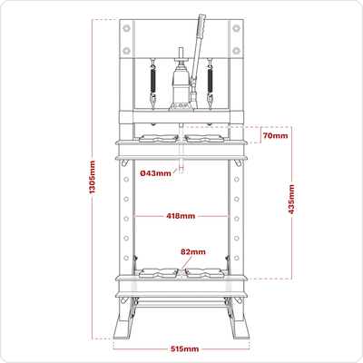 Hydraulic Floor Type Press 10 Tonne (Factory Refurbished A)