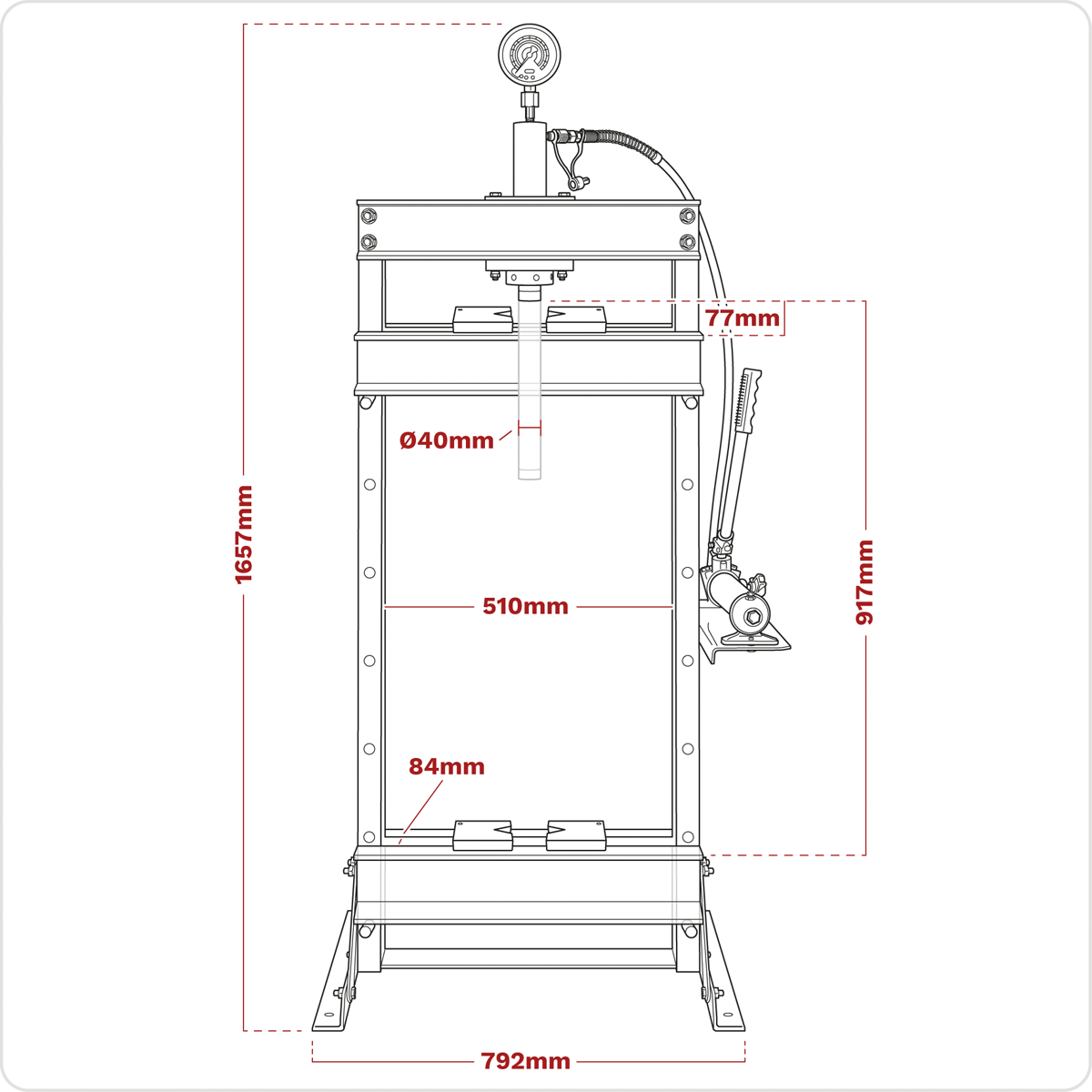 Hydraulic Floor Type Press 10 Tonne (Factory Refurbished B)