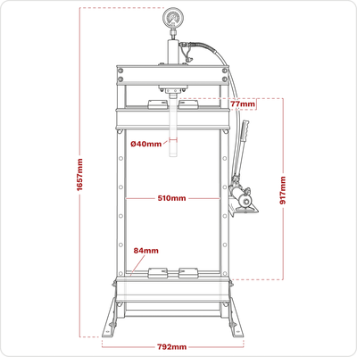 Hydraulic Floor Type Press 10 Tonne (Factory Refurbished B)