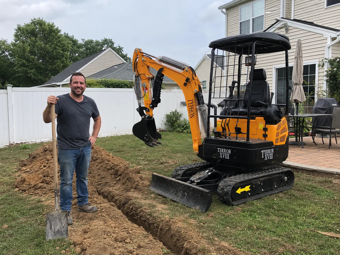 TYPHON TERROR XVIII after backyard trenching work