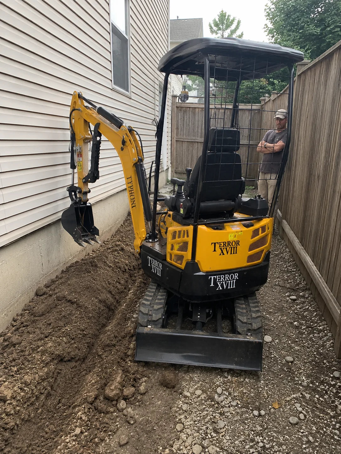 TYPHON TERROR XVIII working in a tight residential side yard